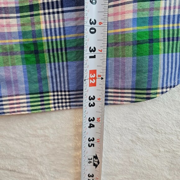 Ralph Lauren Classic Fit Men Plaid Shirt Long Sleeve Collared Blue Green Pink XL - Picture 7 of 11